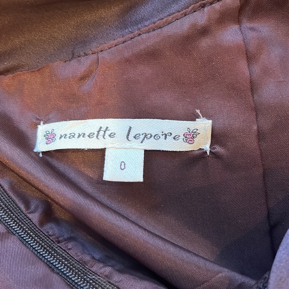 Nanette Lepore Woman’s Brown Silk Dress Size 0 - Picture 6 of 7